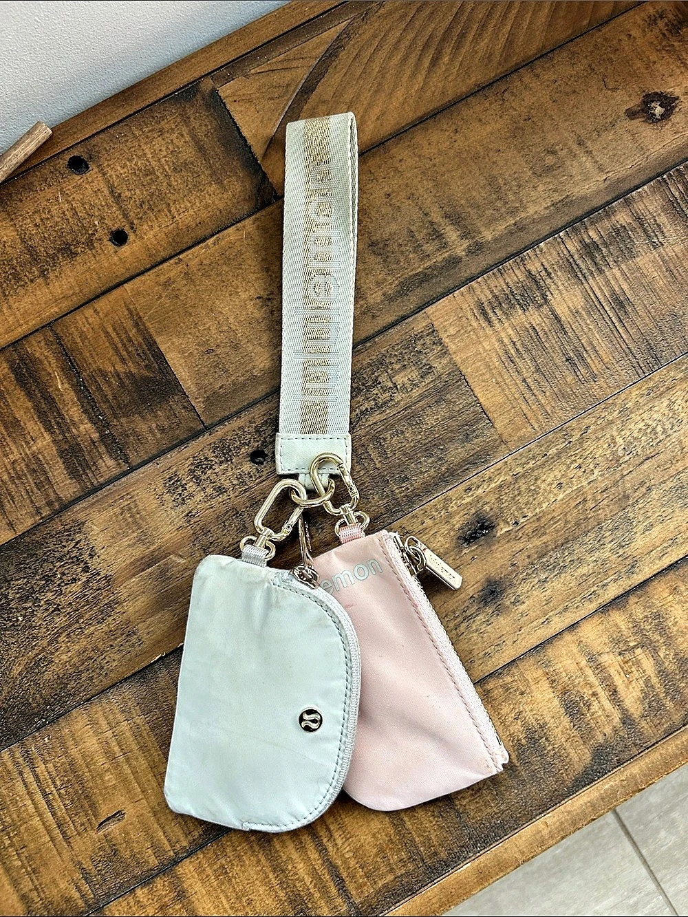 lululemon Dual Pouch Wristlet Mini Pouch Set in Pink & Blue